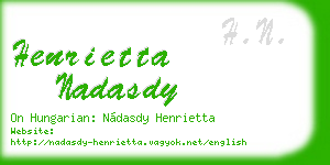 henrietta nadasdy business card